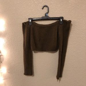 Forever 21 cropped off the shoulder long sleeve